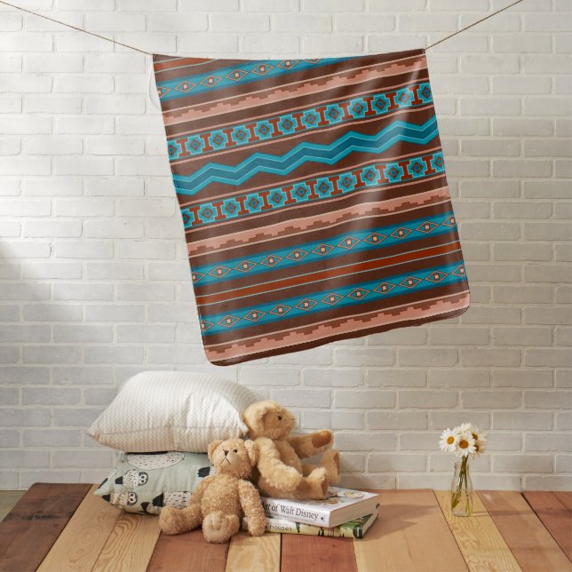 Southwest Style Geometric Cameron Gorge Design Baby Blanket (In Situ)