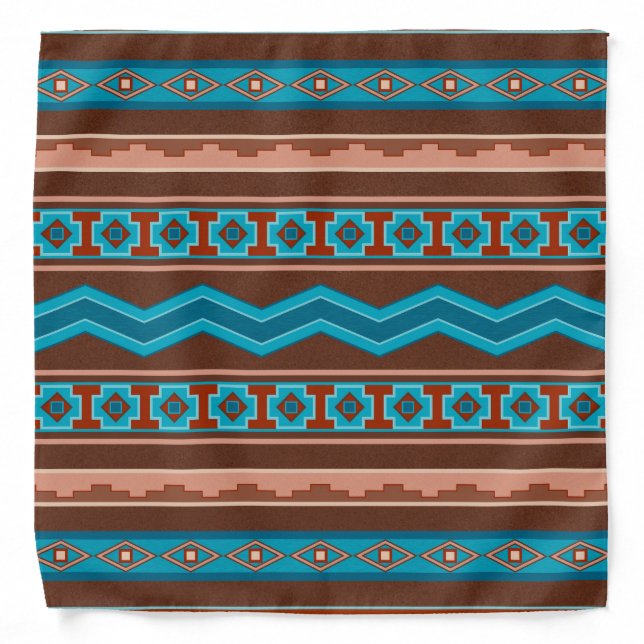 Southwest Style Geometric Cameron Gorge Design Bandana (Front)