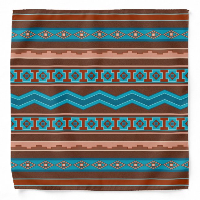 Southwest Style Geometric Cameron Gorge Design Bandana (Front)
