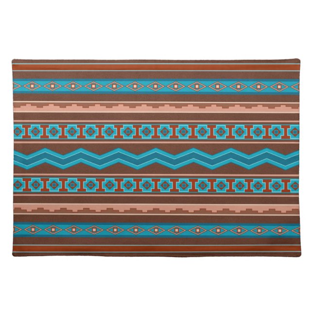 Southwest Style Geometric Cameron Gorge Design Cloth Placemat (Front)