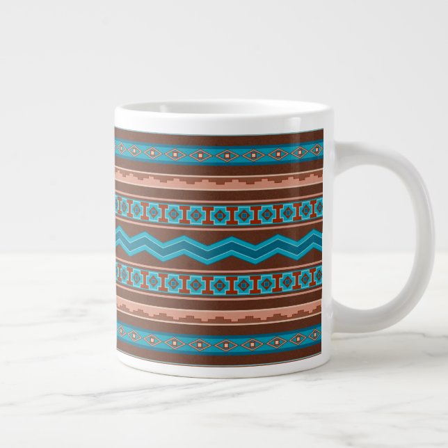 Southwest Style Geometric Cameron Gorge Design Giant Coffee Mug (Right)