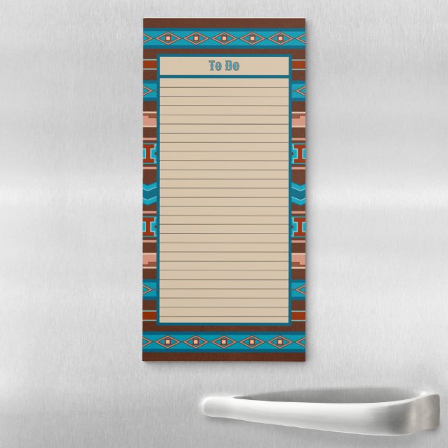 Southwest Style Geometric Cameron Gorge Design Magnetic Notepad (In Situ)