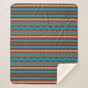 Southwest Style Geometric Cameron Gorge Design Med Sherpa Blanket