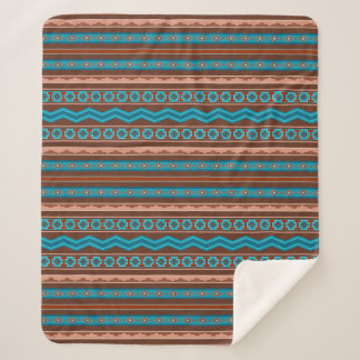 Southwest Style Geometric Cameron Gorge Design Med Sherpa Blanket