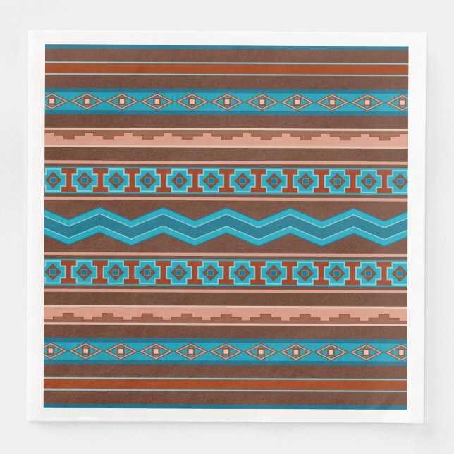 Southwest Style Geometric Cameron Gorge Design Paper Dinner Napkins (Front)