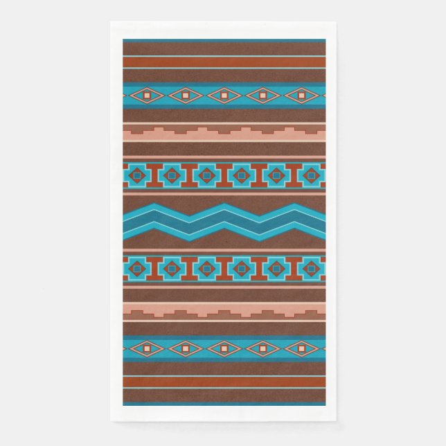 Southwest Style Geometric Cameron Gorge Design Paper Guest Towels (Front)