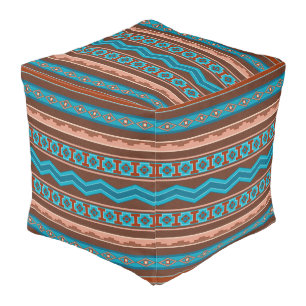 Southwest Style Geometric Cameron Gorge Design Pouf