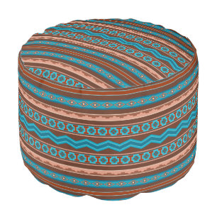 Southwest Style Geometric Cameron Gorge Design Pouf