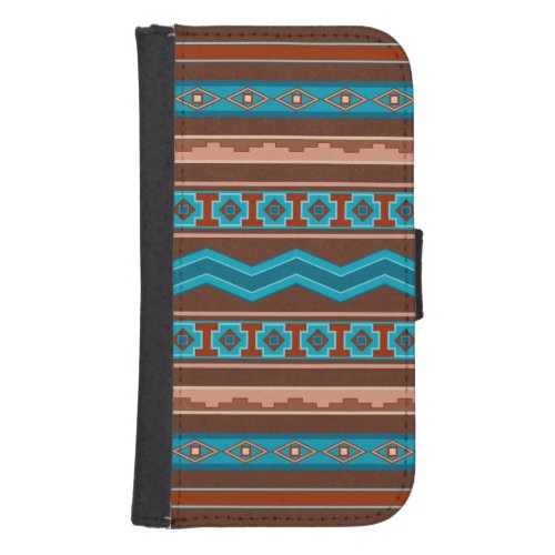 Southwest Style Geometric Cameron Gorge Design Galaxy S4 Wallet Case