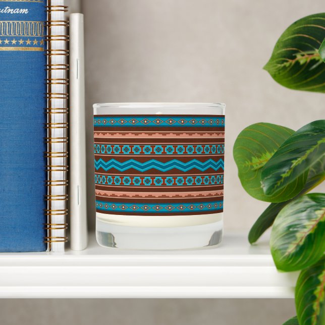 Southwest Style Geometric Cameron Gorge Design Scented Candle (Shelf)