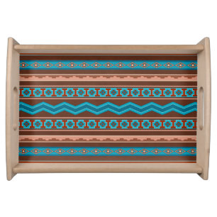Southwest Style Geometric Cameron Gorge Design Serving Tray