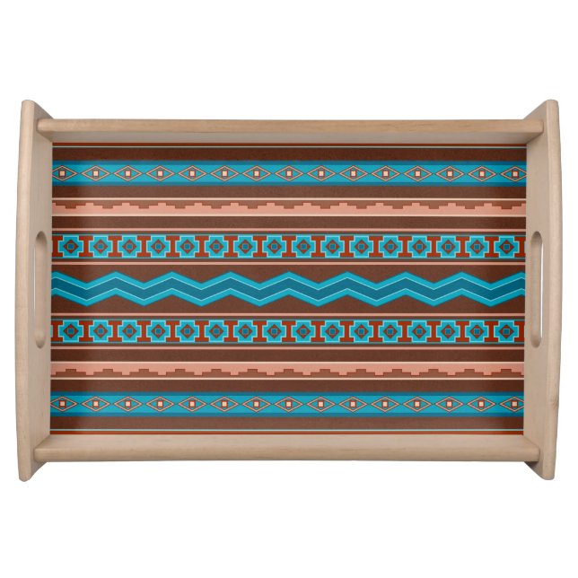 Southwest Style Geometric Cameron Gorge Design Serving Tray (Front)