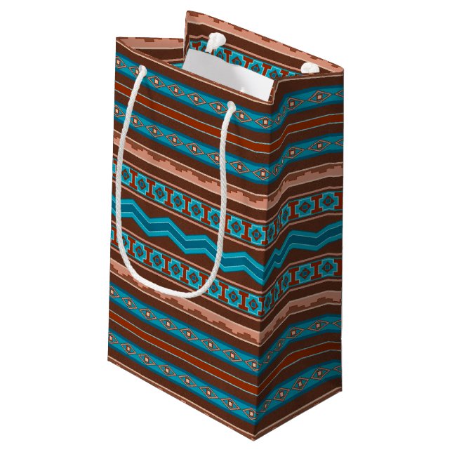 Southwest Style Geometric Cameron Gorge Design Small Gift Bag (Back Angled)