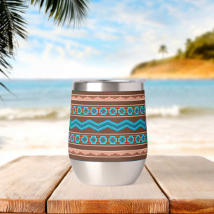 Southwest Style Geometric Cameron Gorge Design Thermal Wine Tumbler