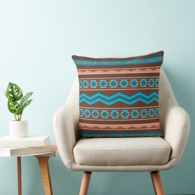 Southwest Style Geometric Cameron Gorge Design Throw Pillow (Chair)