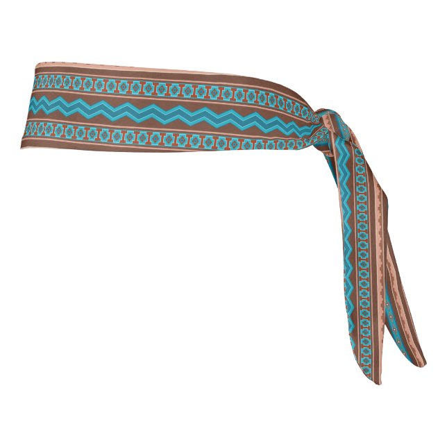 Southwest Style Geometric Cameron Gorge Design Tie Headband (Rotate 90)