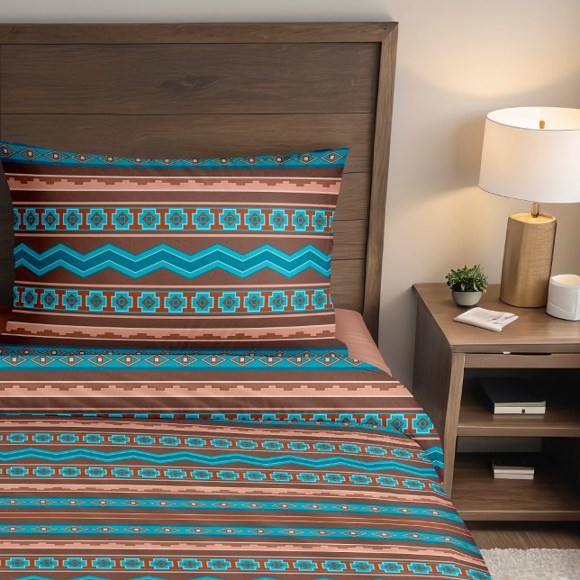 Southwest Style Geometric Cameron Gorge Twin Duvet Cover (Customizable Southwest Style Geometric Cameron Design Duvet Cover with Pattern on Reverse. )