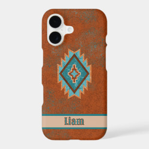 Southwest Style Geometric Diamond Personalized iPhone 17 Case