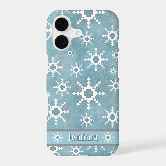 Southwest Style Geometric Snowflakes Personalized iPhone Case (Back)