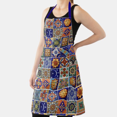 Southwest Style Talavera Tile Colorful Hostess Apron