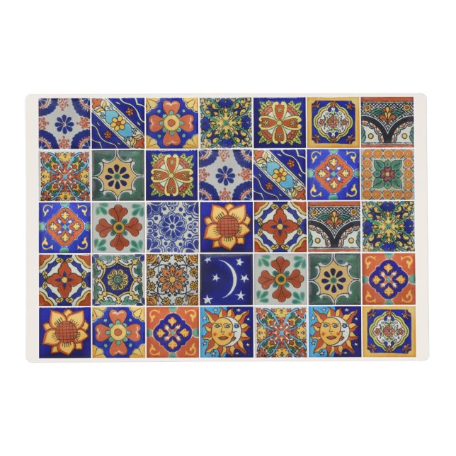 Southwest Style Talavera Tile Placemat 2 Sides (Front)