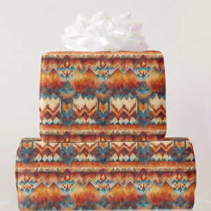 Southwest Style Watercolor Colorful Birthday Roll Wrapping Paper