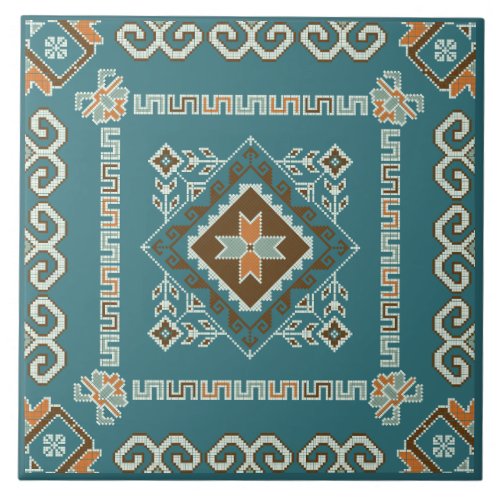 Southwest Styled Teal Ceramic Tile