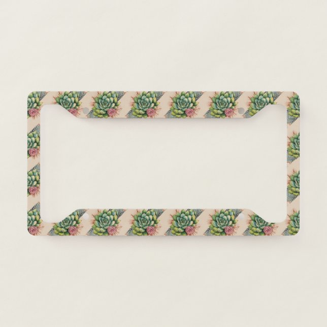 Southwest Succulents License Plate Frame (Front)