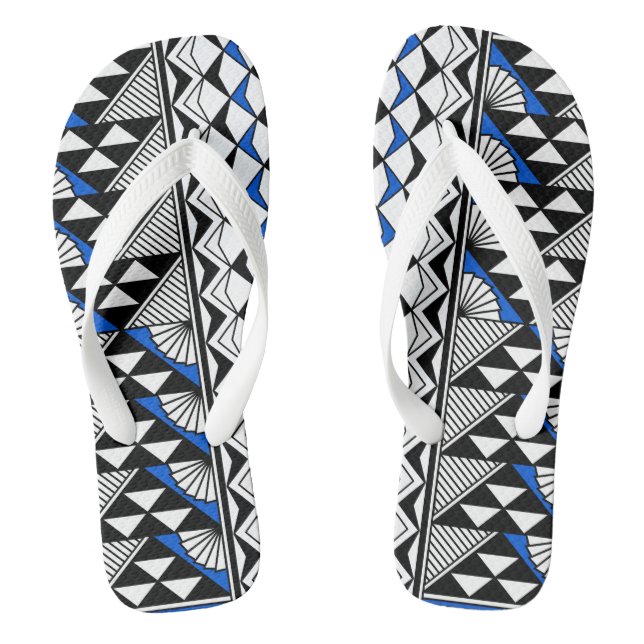 Southwest Sun and Rain in Blue Flip Flops (Footbed)