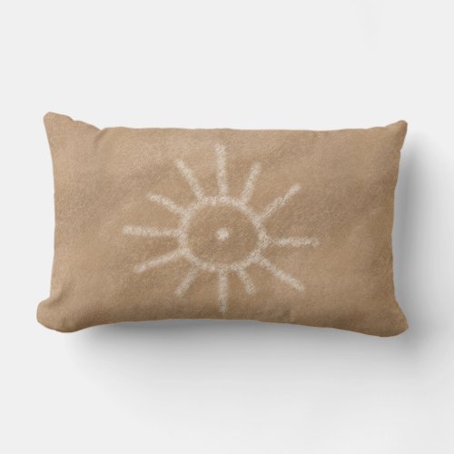 Southwest Sun Petroglyph Design Lumbar Pillow