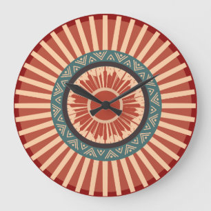 Southwest Sun Tribal Mandala Wall Clock