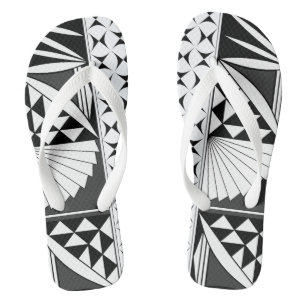 Southwest Sunrise in Charcoal Flip Flops