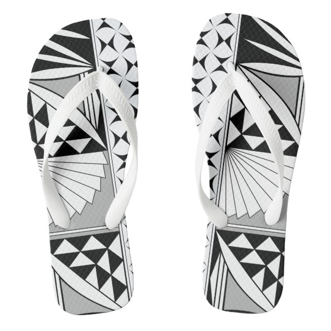 Southwest Sunrise in Gray Flip Flops (Footbed)