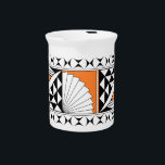 Southwest Sunrise in Orange Beverage Pitcher<br><div class="desc">This evocative artwork encapsulates the spirit of Pueblo culture in the American Southwest. Echoing centuries of history, it tells a story of Native communities deeply connected to their ancestral lands, who graciously share their vibrant heritage and artistic traditions with all who encounter them. The design itself is a symbolic reflection...</div>