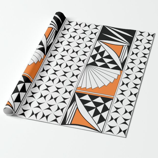 Southwest Sunrise in Orange Wrapping Paper (Unrolled)