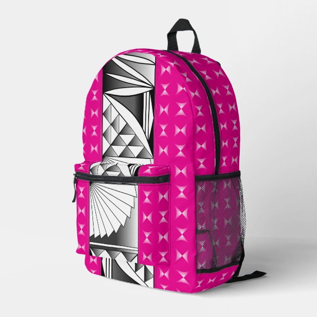 Southwest Sunrise in Pink Printed Backpack (Back Corner Right)