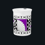 Southwest Sunrise in Purple Beverage Pitcher<br><div class="desc">This evocative artwork encapsulates the spirit of Pueblo culture in the American Southwest. Echoing centuries of history, it tells a story of Native communities deeply connected to their ancestral lands, who graciously share their vibrant heritage and artistic traditions with all who encounter them. The design itself is a symbolic reflection...</div>