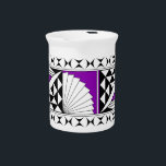 Southwest Sunrise in Purple Beverage Pitcher<br><div class="desc">This evocative artwork encapsulates the spirit of Pueblo culture in the American Southwest. Echoing centuries of history, it tells a story of Native communities deeply connected to their ancestral lands, who graciously share their vibrant heritage and artistic traditions with all who encounter them. The design itself is a symbolic reflection...</div>