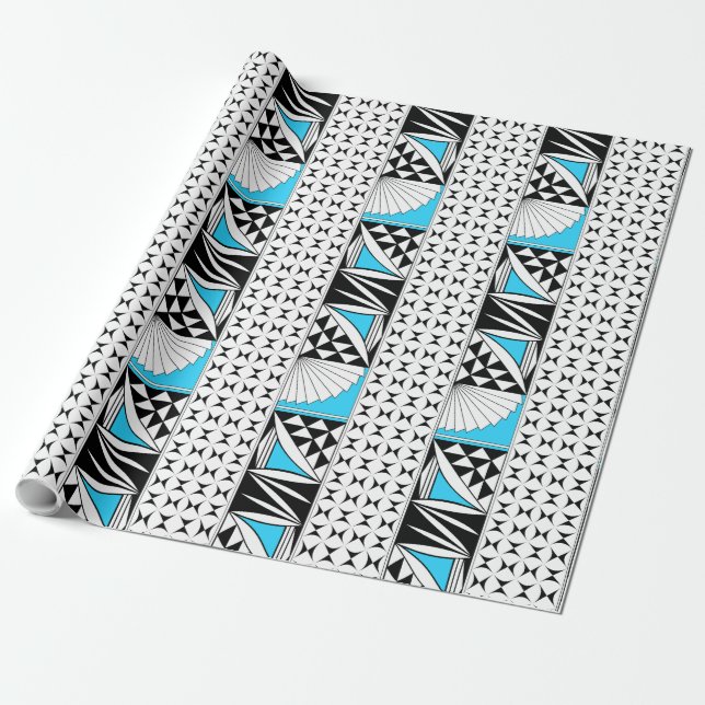 Southwest Sunrise in Turquoise Gift Wrap (Unrolled)