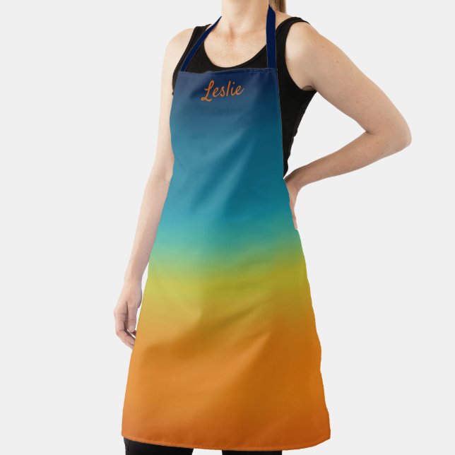 Southwest Sunset Colors Personalized Apron (Insitu)