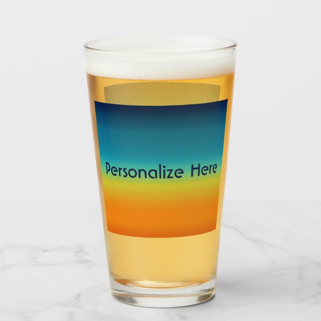 Southwest Sunset Monogram Glass (Front Filled)