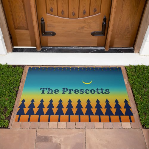 Southwest Sunset Pines and Moon Doormat