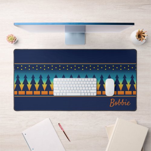 Southwest Sunset Pines and Stars Personalized Desk Mat