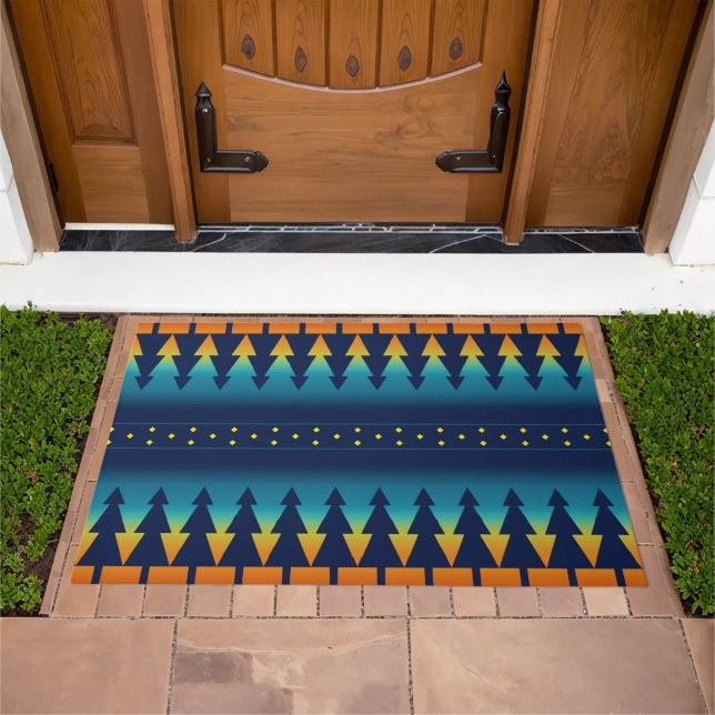 Southwest Sunset Pines Blanket Style Design  Doormat (Outdoor)