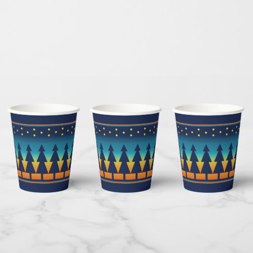 Southwest Sunset Pines Design Paper Cups