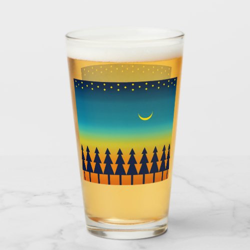 Southwest Sunset Pines Moon Glass