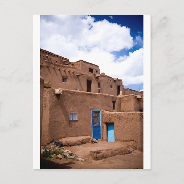 Southwest Taos Adobe Pueblo House New Mexico Postcard (Front)