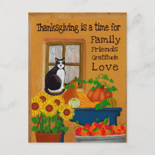 Southwest Thanksgiving with Cat Postcard