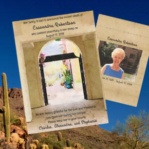 Southwest Themed Notice of Death Announcement