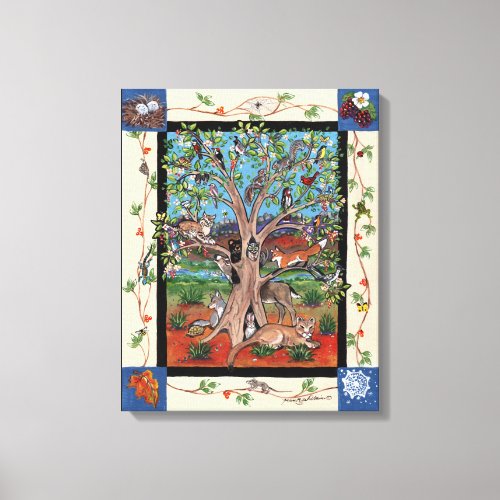 Southwest Tree of Life Four Seasons Canvas Print